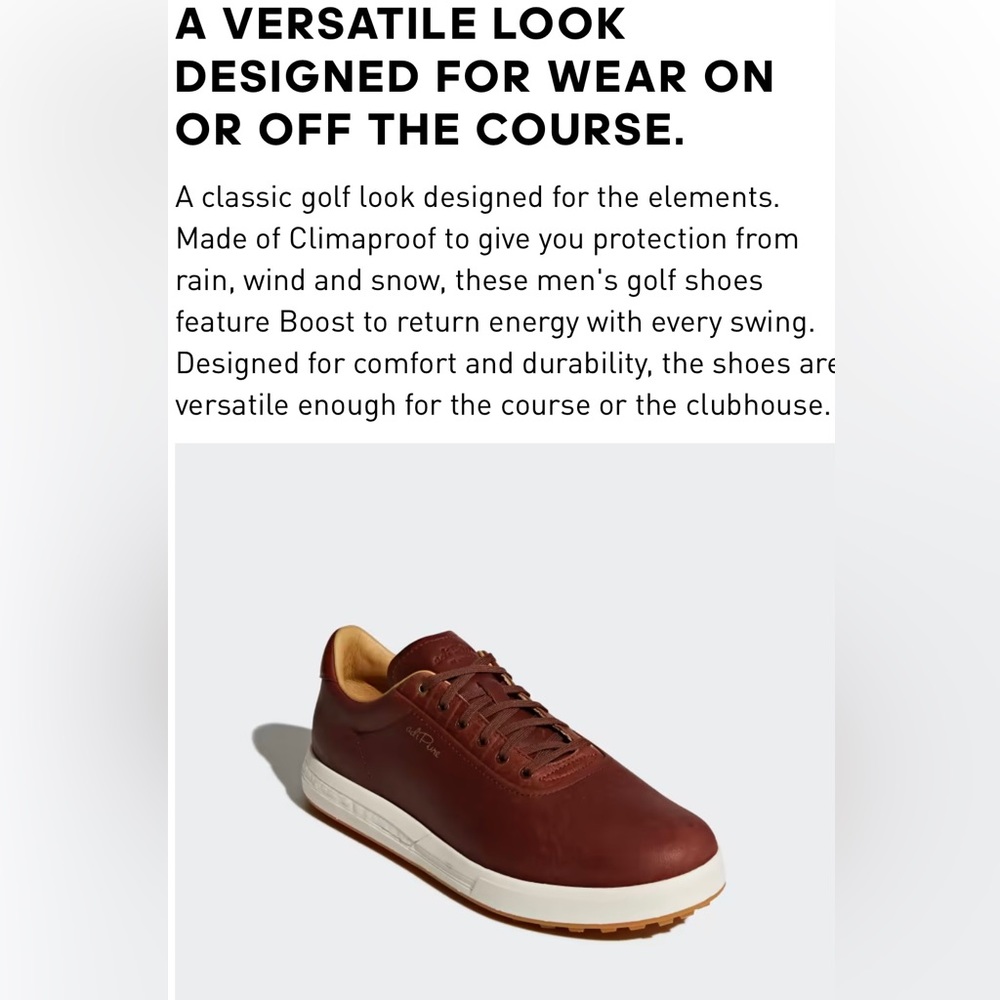 Adidas Adipure Sp Golf Shoes Brown Leather Size 9 Men… Gem